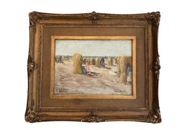 Nederlandse school (XX) - Strandschilderij met oude, Antiek en Kunst