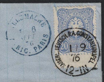 Duits postkantoor in Turkije 1875 - Turkije Voorloper V 34,