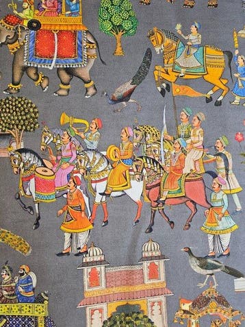 Exclusieve Indische stof - Artmaison grijs - Textiel - 200
