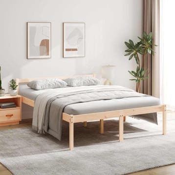vidaXL Seniorenbed massief grenenhout 160x200 cm, Huis en Inrichting, Slaapkamer | Bedden, Verzenden, Nieuw