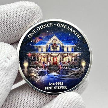 Fiji. 1 Dollar 2022 “Earth – American House Christmas