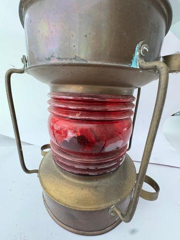 Lampe de navire en laiton alimentée au pétrole, feu de