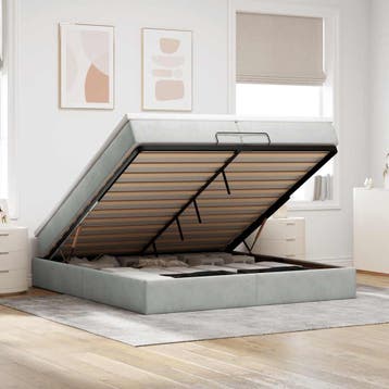 vidaXL Ottoman bed met matrassen 200x200cm fluweel, Verzenden