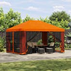 vidaXL Tuin gazebo met zijwanden 4 × 3 m Oranje Polyester en, Verzenden