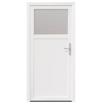vidaXL Zij-ingang deur 98 x 198 cm PVC Wit, Doe-het-zelf en Bouw, Deuren en Vliegenramen, Verzenden, Nieuw