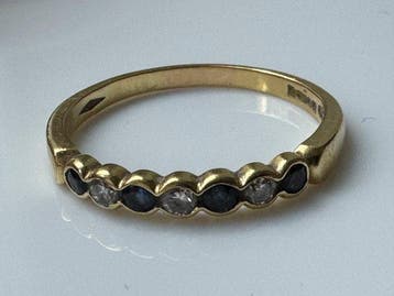 Bague - 18 carats Or jaune - 0.04ct. tw. Diamant (Naturelle), Bijoux, Sacs & Beauté, Bagues
