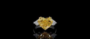 Ring - 14 karaat Witgoud, Geel goud - 7.32ct. tw. Geel, Nieuw