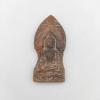 Oud-Indochinese Terracotta Zittende Boeddha votieve