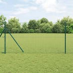vidaXL Hekpaal. 12 pcs Groen Poedercoated staal, Verzenden, Nieuw