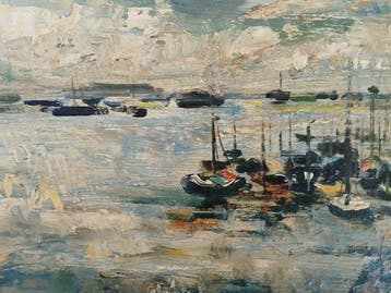 Frans Van Damme (1858-1925) - Boten in een haven