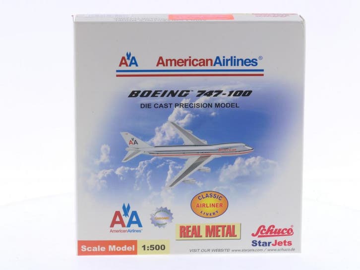 Schaal 1:500 Schuco/Star Jets 355 7627 American Airlines..., Hobby en Vrije tijd, Modelbouw | Vliegtuigen en Helikopters, Gebruikt