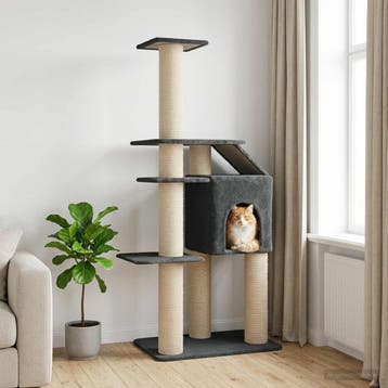 vidaXL Kattentoren met sisal krabpalen Donkergrijs 183 cm, Verzenden