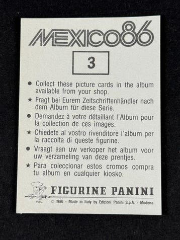 1986 Panini Mexico 86 World Cup, Mascotte Pique #3 - 1, Nieuw