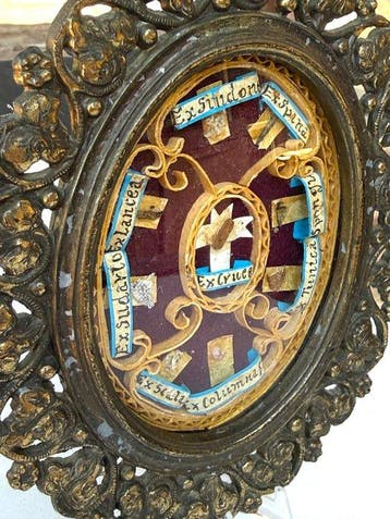 Reliekhouder - Brons - 1850-1900 - Reliekstuk van de Passie
