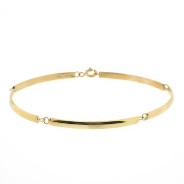 Gouden staafjes schakelarmband, Ophalen of Verzenden, Gebruikt, Goud, Goud