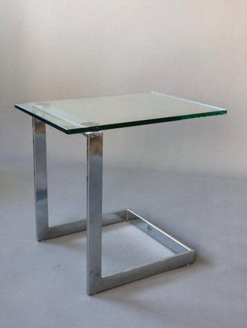 Gebra - Bijzettafel - Glas, Staal