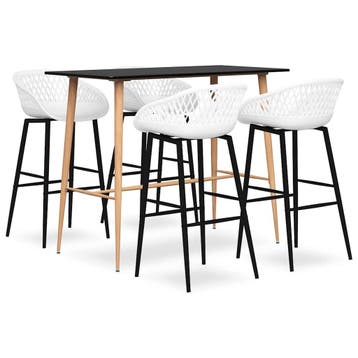 vidaXL 5-delige Barset zwart en wit, Verzenden