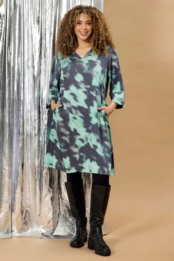 ZHENZI jurk elegante printXXL=58Maat 46/48 (XL) of groter, Kleding | Dames, Verzenden, Nieuw, Maat 46/48 (XL) of groter, Overige kleuren