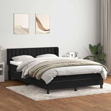 vidaXL Boxspring met matras fluweel zwart 160x210 cm, Verzenden, Nieuw