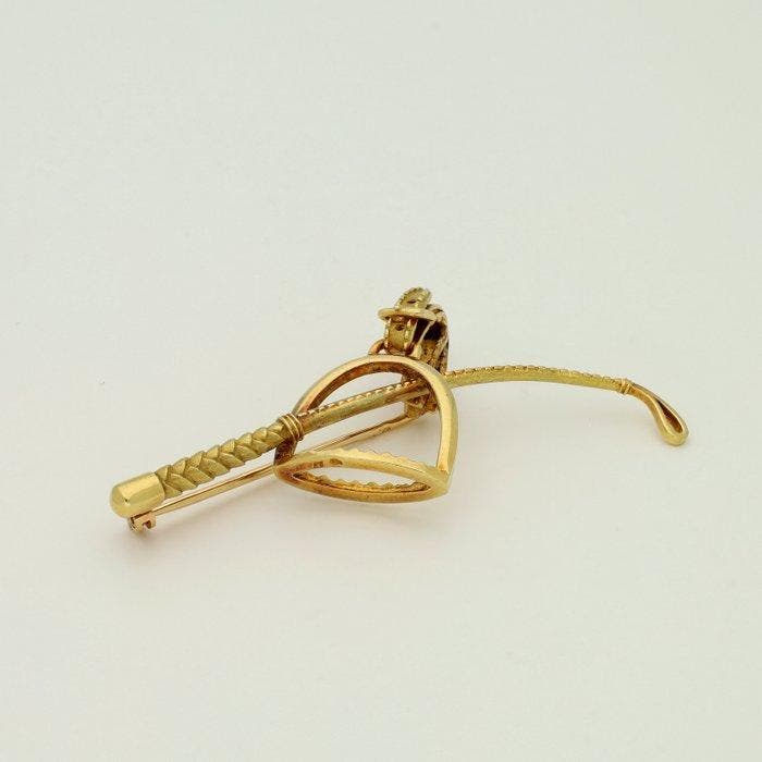 Broche - 18 karaat Geel goud, Bijoux, Sacs & Beauté, Bijoux anciens