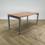 verstelbaar bureau / tafel 140x80 cm, beuken - grijs, In hoogte verstelbaar, Gebruikt