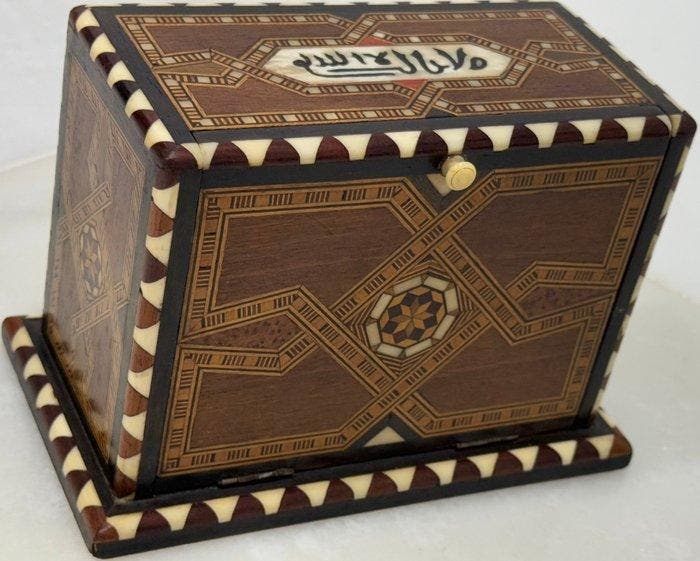 Sigarettendoos - Hout, Been - H : 12,5 cm, Antiquités & Art, Antiquités | Autres Antiquités