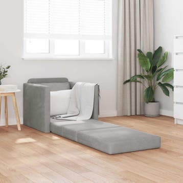 vidaXL Slaapbank / zetel Lichtgrijs 74 x 77 x 81 cm Fluweel, Verzenden