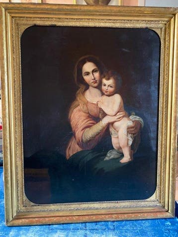 Scuola europea (XIX), After Murillo - Madonna con bambino