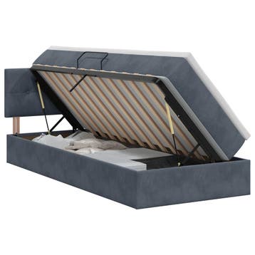 vidaXL Opbergbed met hoofdeinde Donkergrijs 90 x 190 cm, Verzenden