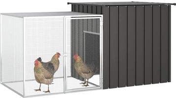 Kippenhok - 200x91x100 - cm - gegalvaniseerd - staal -, Verzenden