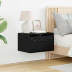 vidaXL Wandkastje voor Bed met lade 2 pcs Zwart Eiken 50 x, Verzenden, Nieuw