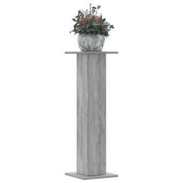vidaXL Plantenstandaards 2 st 30x30x95 cm bewerkt hout grijs, Tuin en Terras, Verzenden, Nieuw