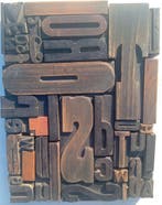 Drukblokken - Samenstelling van grote oude typografische