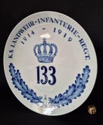 Meissen - ca. 1920 - Bord - Porselein - Regementsbord LIR, Antiek en Kunst