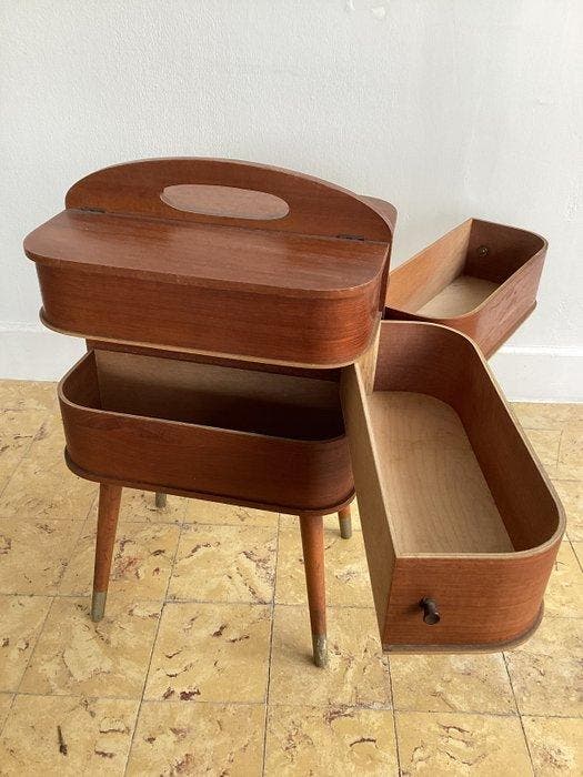 Boîte à couture - Teck - Boîte à couture, Antiquités & Art, Art | Objets design