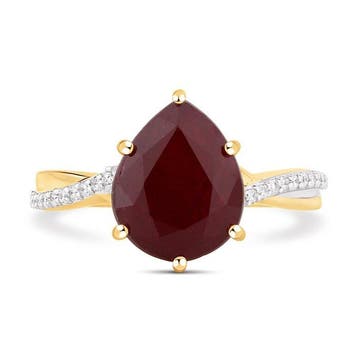 Zonder minimumprijs - Ring - 14 karaat Geel goud - 4.42ct.