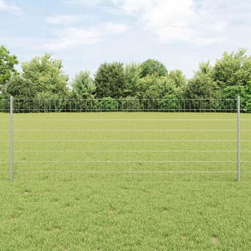 vidaXL Euro-hek met palen 10 x 0,8 m Gegalvaniseerd staal, Verzenden