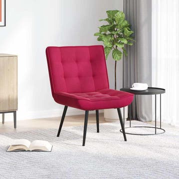 vidaXL Relaxstoel 64x74x84 cm fluweel wijnrood, Huis en Inrichting, Verzenden, Nieuw