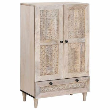 vidaXL Highboard 60 x 33 x 100 cm Massief Mango Hout, Verzenden
