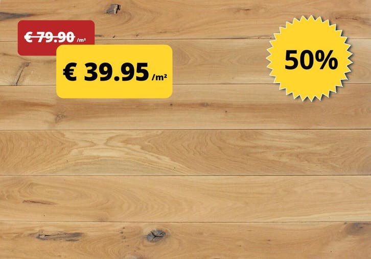 Houten vloeren voor € 39.95 /m² incl BTW - 50% KORTING, Huis en Inrichting, Stoffering | Vloerbedekking, 75 m² of meer, Parket