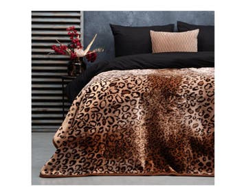 Sleeptime Embossed deken Panther Taupe - 200 x 200, Nieuw