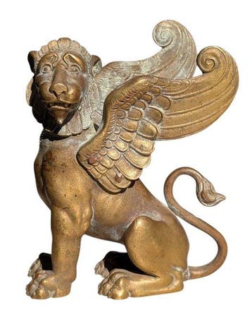 Beeld, Griffon - 15 cm - Brons