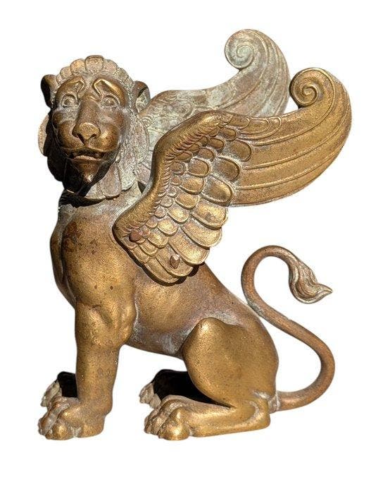 Beeld, Griffon - 15 cm - Brons, Antiquités & Art, Antiquités | Céramique & Poterie