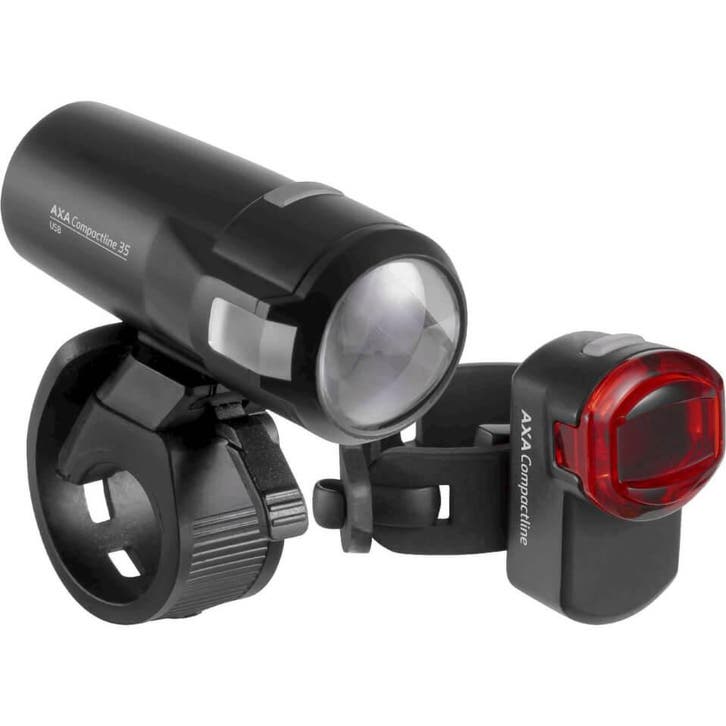 Axa verlichting set Compactline usb 35 lux zwart, Vélos & Vélomoteurs, Accessoires vélo | Éclairage de vélo, Envoi