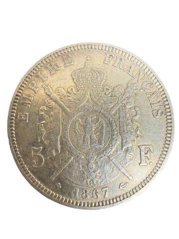 Frankrijk. Napoléon III. 5 Francs 1867-BB, Strasbourg