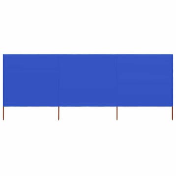vidaXL Windscherm 3-panelen 400x120 cm stof azuurblauw, Verzenden
