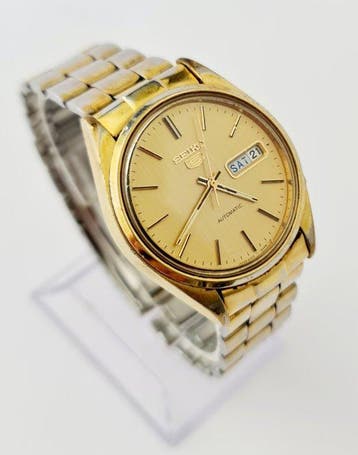 Seiko - Seiko 5 Automatic 6309-8220 Mens Watch Gold Tone