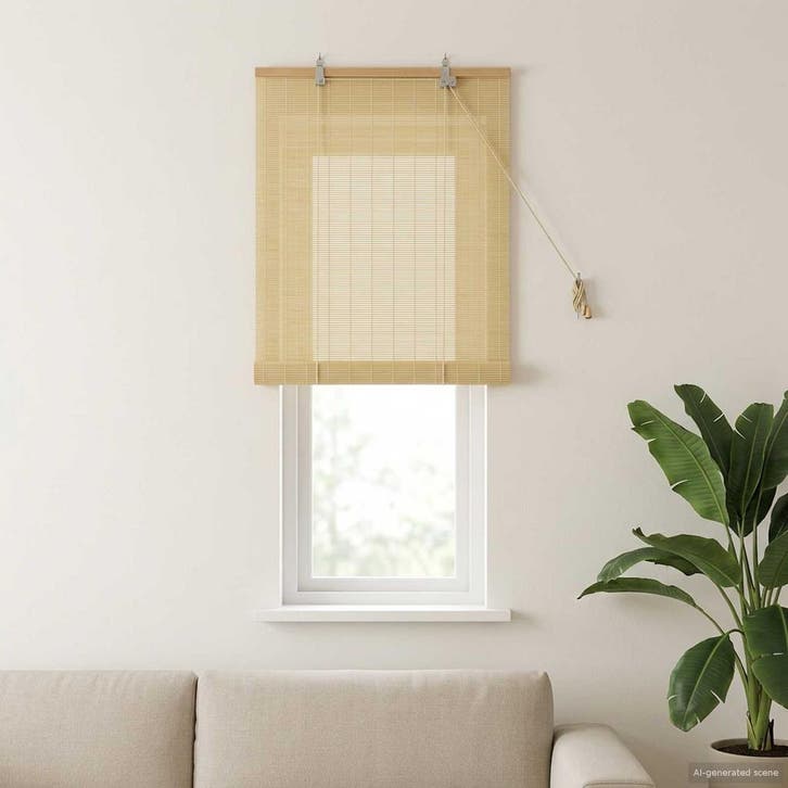 vidaXL Rolgordijn Naturel 40 x 160 cm Bamboe, Huis en Inrichting, Stoffering | Gordijnen en Lamellen, Nieuw, Verzenden