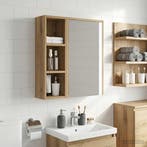 vidaXL Badkamer wandkast Ambachtelijk Eiken 20 x 16 x 62,5, Verzenden, Nieuw