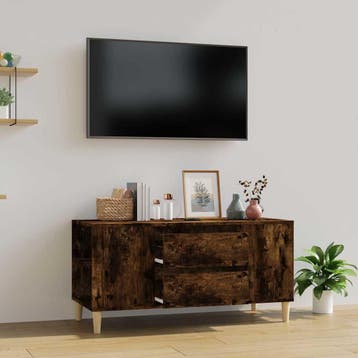 vidaXL Tv-meubel 102x44,5x50 cm bewerkt hout gerookt, Huis en Inrichting, Verzenden, Nieuw